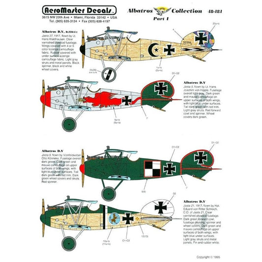 Aeromaster [AM48-181] Albatros Collection - part 1, 1/48