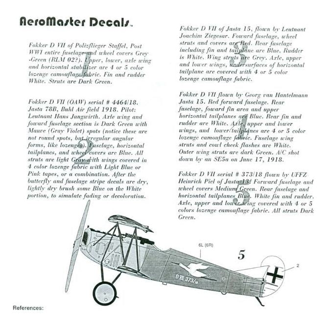 Aeromaster [AM48-184] Fokker D.VII Fighter collection - part 2, 1/48