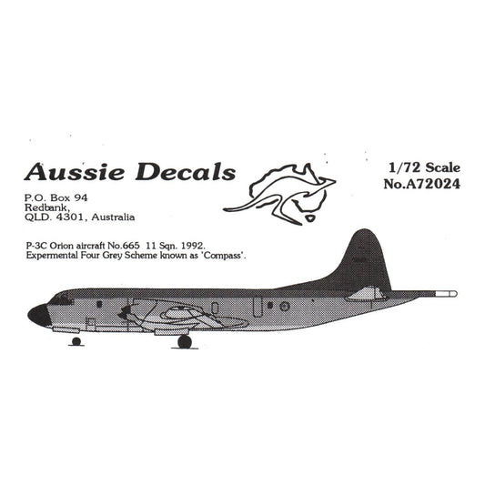 Aussie Decals [A72-024] P-3C Orion (RAN)- 11 Sqn, 1/72
