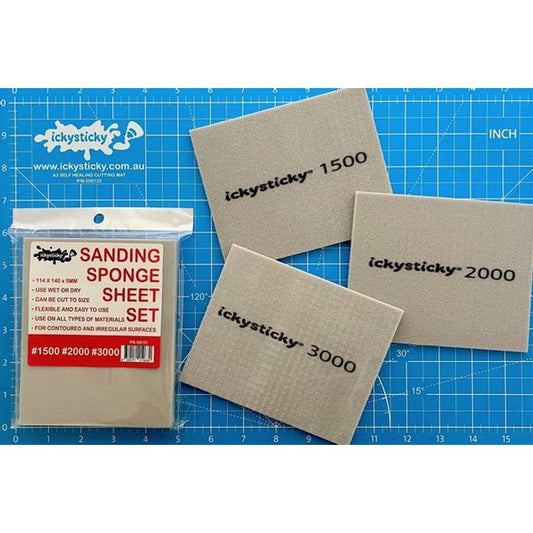 Icky Sticky [550151] Sanding Sponge sheets (3), 1500; 2000; 3000 grit (Copy)