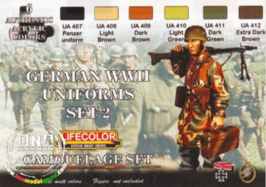 Lifecolor [LC-CS05] German WW2 Uniforms - set #2 (6-colour paint set)