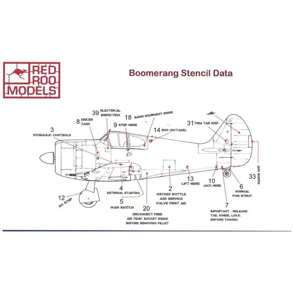 Red Roo [RRD3206 Boomerang stencil data for CA-12, CA-13, CA-19, 1/32