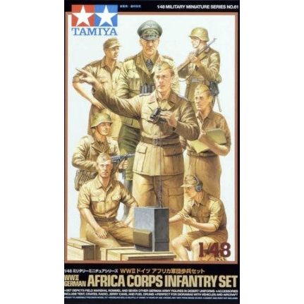 Tamiya, [32561], WWII German Africa Corps Infantry Set, 1/48