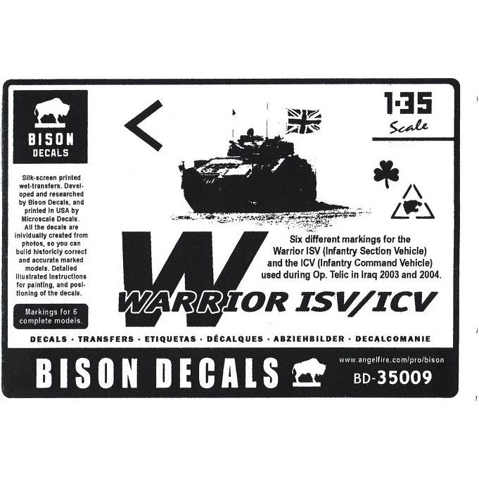 Bison Decals [BD35009] Warrior ISV/ICV, Operation Telic, Iraq 2003/2004, 1/35