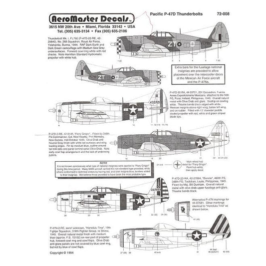 Aeromaster [AM72-008] Pacific P-47 Thunderbolts, 1/72