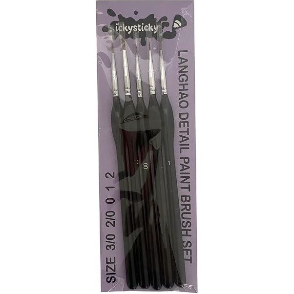 Icky Sticky [14016] Lanhgao (natural) Hair detail paint brush set