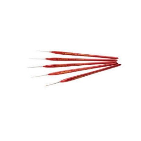 H&S [170000] 333 paint brush set: 5 brushes (10-0 to 0) red marten bristle