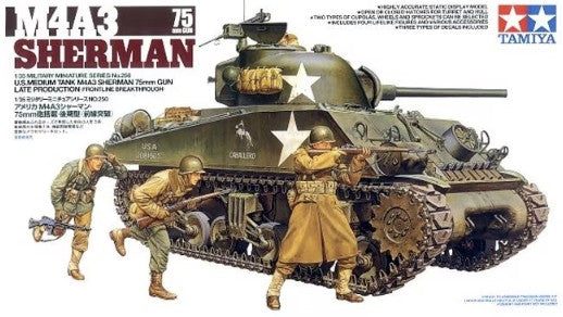 Tamiya [35250] M4A3 Sherman Tank w/75mm Gun & 3 figs, 1/35**