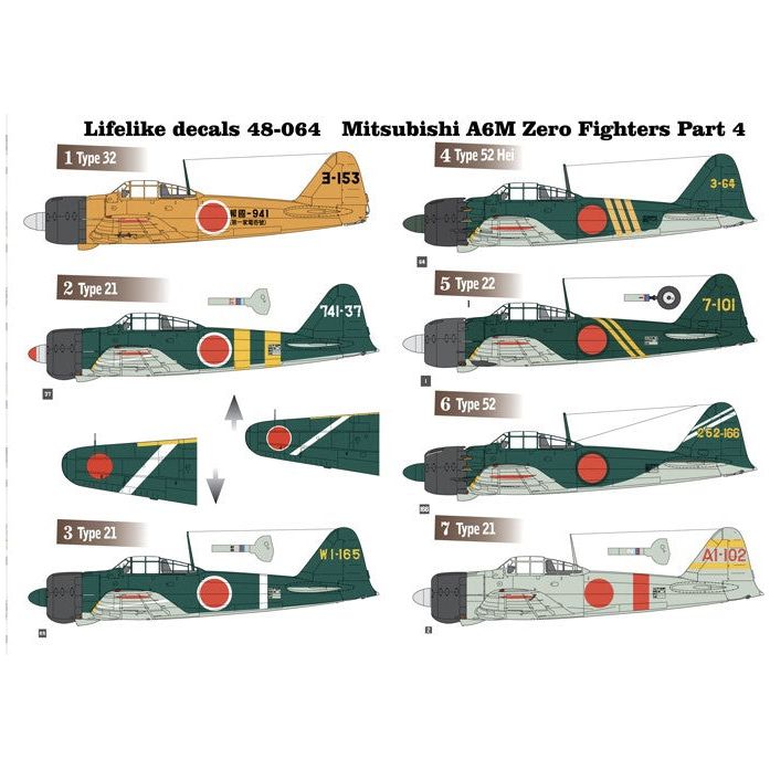 Lifelike [LL48-064] Mitsubishi A6M Zero Fighters, Part 4, 1/48 ↨