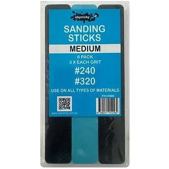 Icky Sticky [610609] Sanding Sticks - Medium (6pk) - 3ea #240 & #320 grit