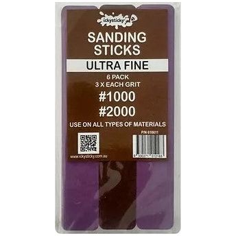 Icky Sticky [610611] Sanding Sticks - Ultra Fine (6pk) - 3ea #1000 & #2000 grit