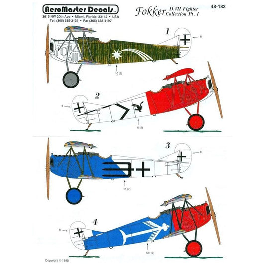 Aeromaster [AM48-183] Fokker D.VII Fighter collection - part 1, 1/48