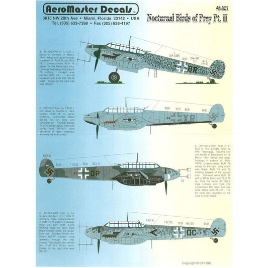 Aeromaster [AM48-321] Nocturnal Birds of Prey - Part 2 Bf-110, 1/48