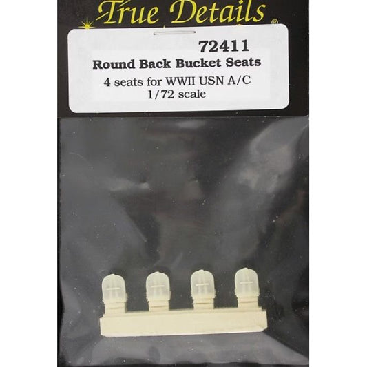 True Details [72411] USN aircraft round back bucket seats (4), 1/72