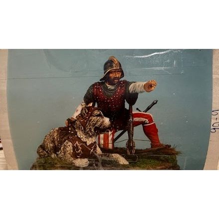 FM Beneito [90-09] Conquistador Crossbowman with wolfhound dog, 90mm