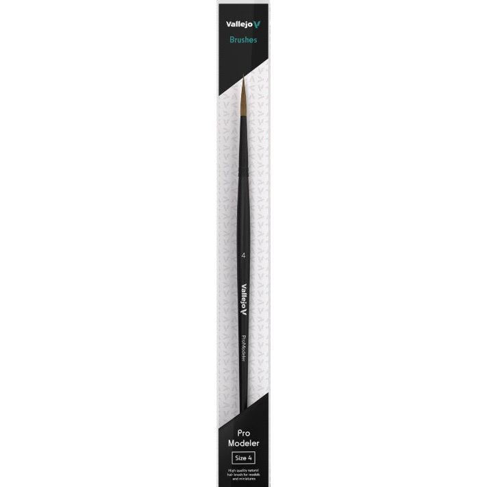 Vallejo [AVB01004] Pro Modeler Natural Hair paint brush - Round #4