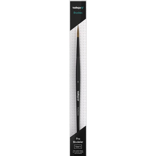 Vallejo [AVB01004] Pro Modeler Natural Hair paint brush - Round #4