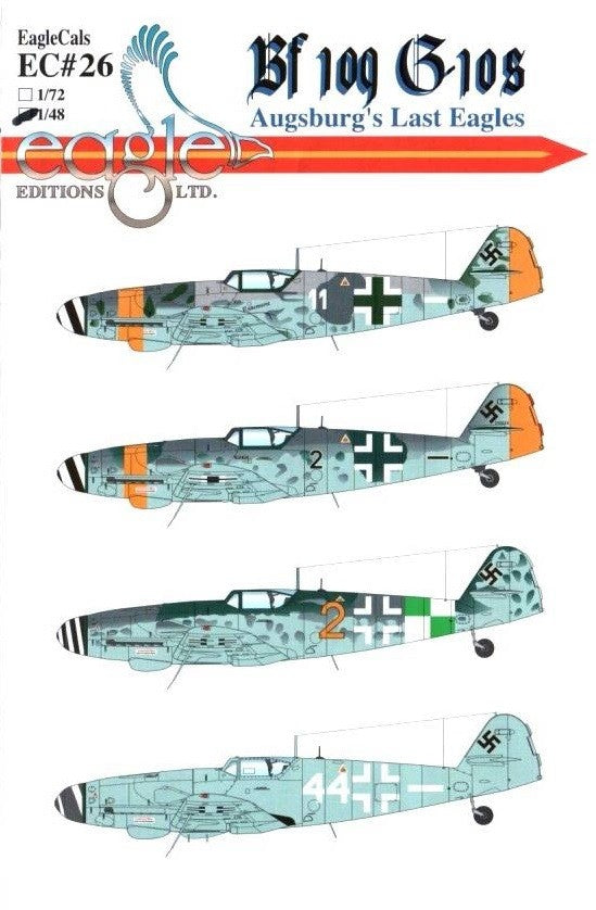 EagleCals [EC-026-48] Bf-109G-10's: Augsburg's Last Eagles, 1/48
