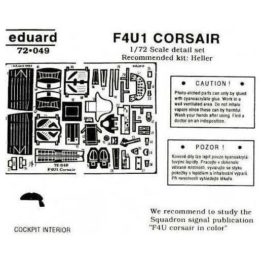 Eduard [72049] F4U-1 Corsair details, 1/72