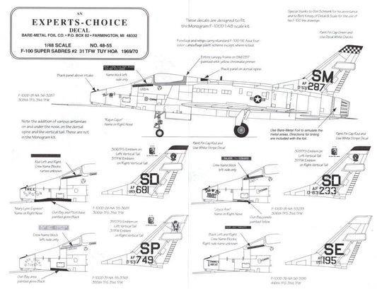 Experts Choice [48-55] F-100 Super Sabres #2: 31 TFW Tuy Hoa 1969/70, 1/48