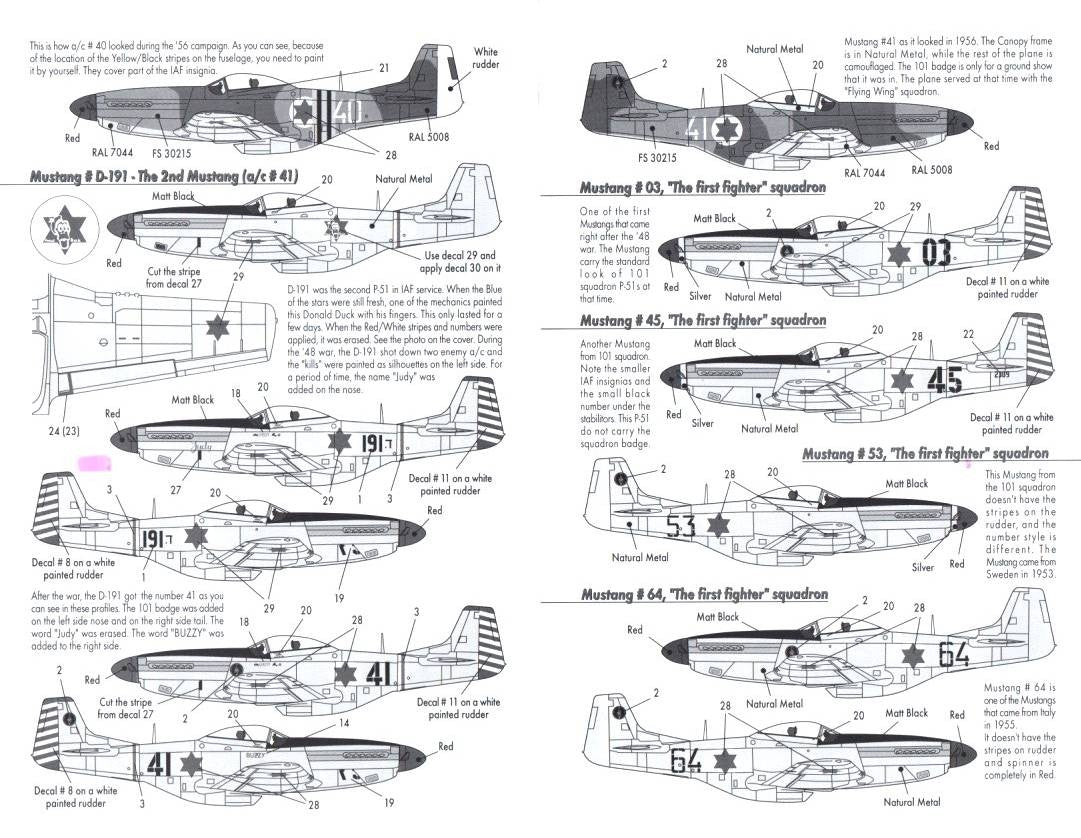 Isra Decal [IAF-7] Israeli AF P-51D Mustang, 1/48