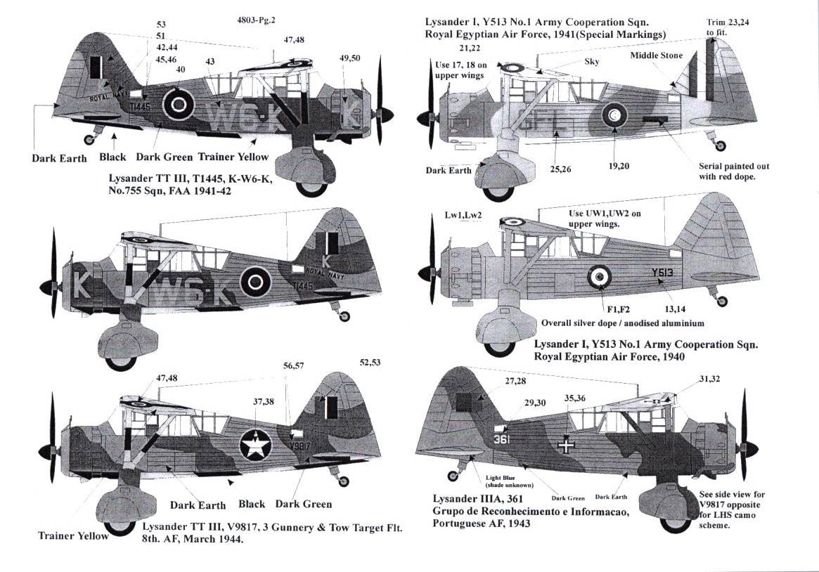 Max Decals [4803] Exotic Lysanders, 1/48