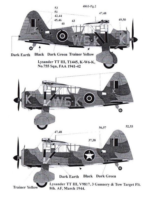 Max Decals [4803] Exotic Lysanders, 1/48
