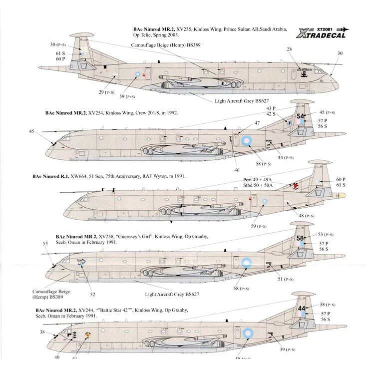 Xtradecal [X72081] BAe Nimrod MR.2 & R.1 in Hemp, 1/72