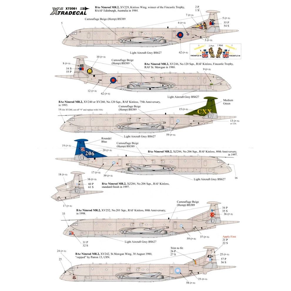 Xtradecal [X72081] BAe Nimrod MR.2 & R.1 in Hemp, 1/72