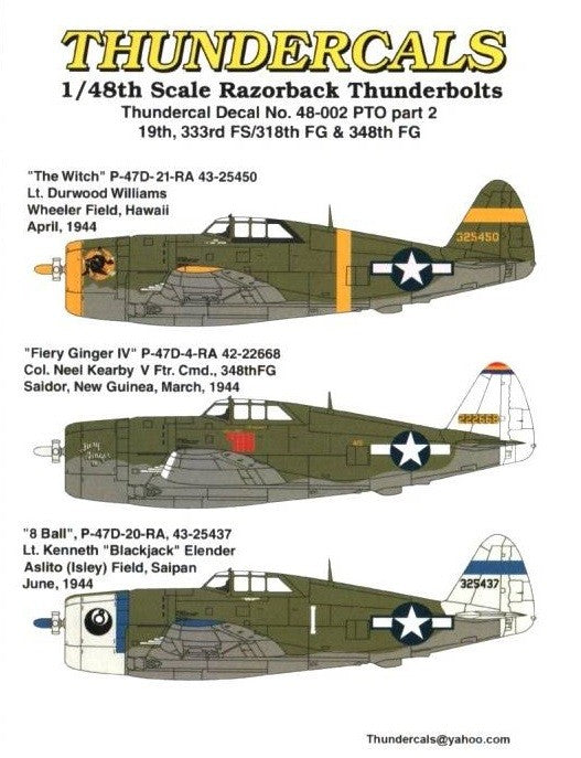 Thunderdecals [48-002] P-47D Razorbacks Thunderbolts of PTO Pt.2. 318 FG, 1/48