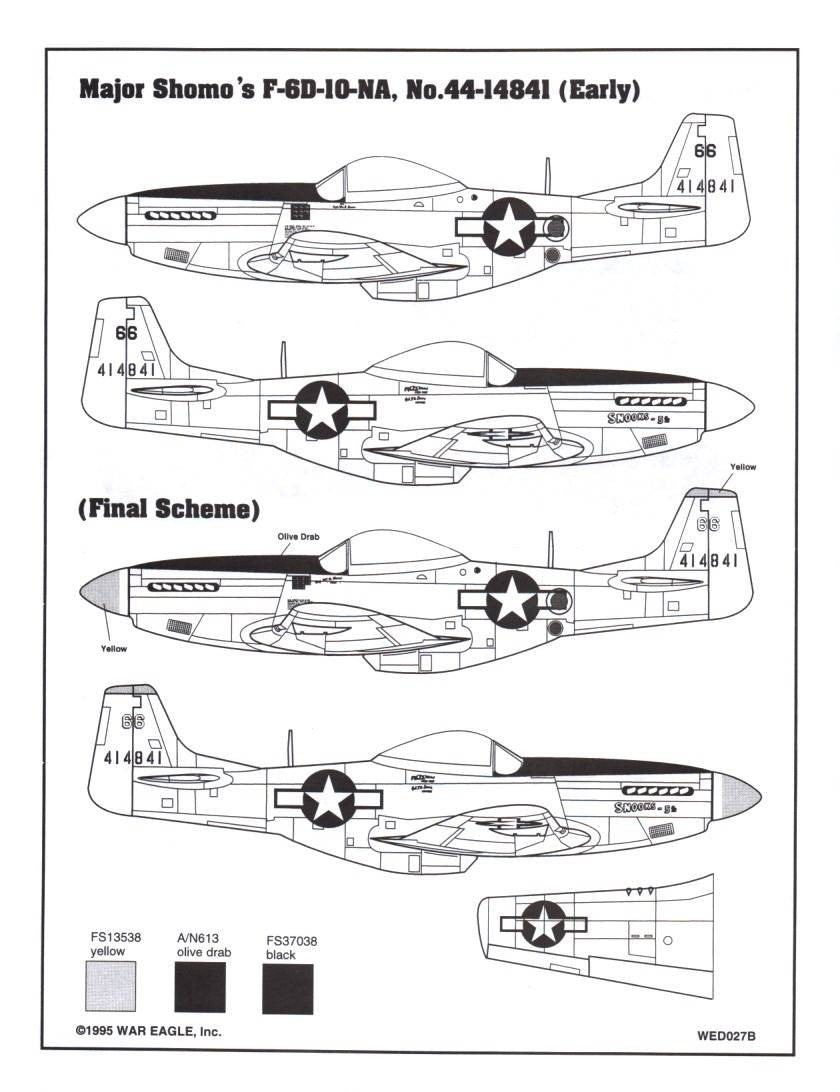 War Eagle [WED027] William Shomo P-40 & P-51 Mustang, 1/48