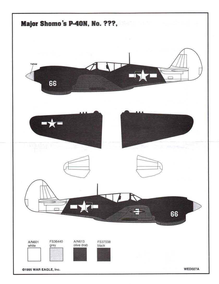War Eagle [WED027] William Shomo P-40 & P-51 Mustang, 1/48