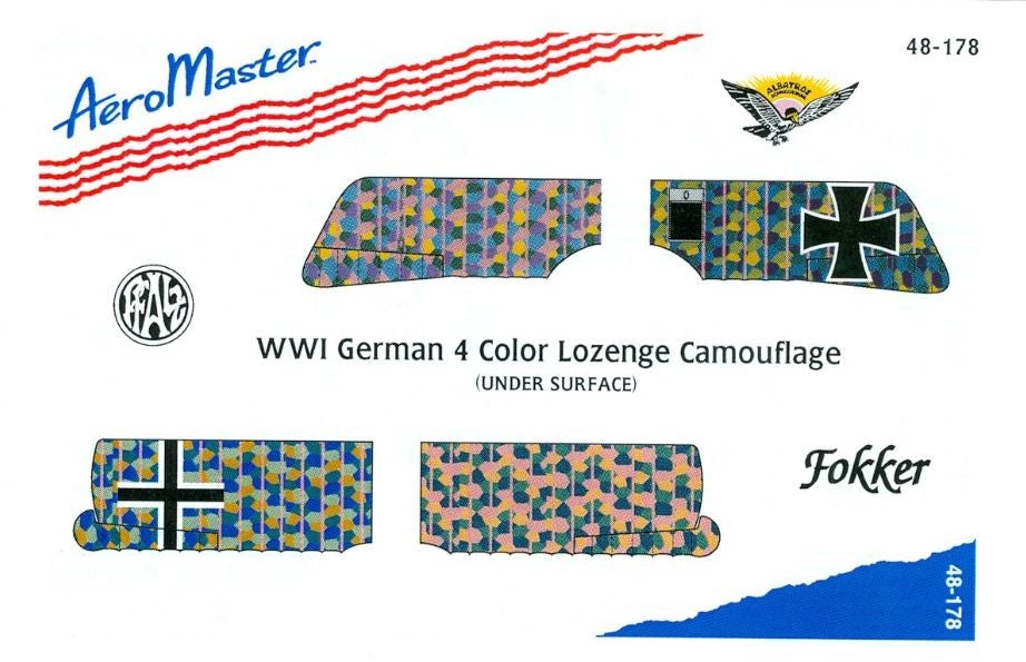 Aeromaster [AM48-178] WWI German 4 colour lozange cam - under surface, 1/48