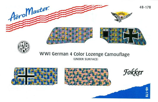 Aeromaster [AM48-178] WWI German 4 colour lozange cam - under surface, 1/48