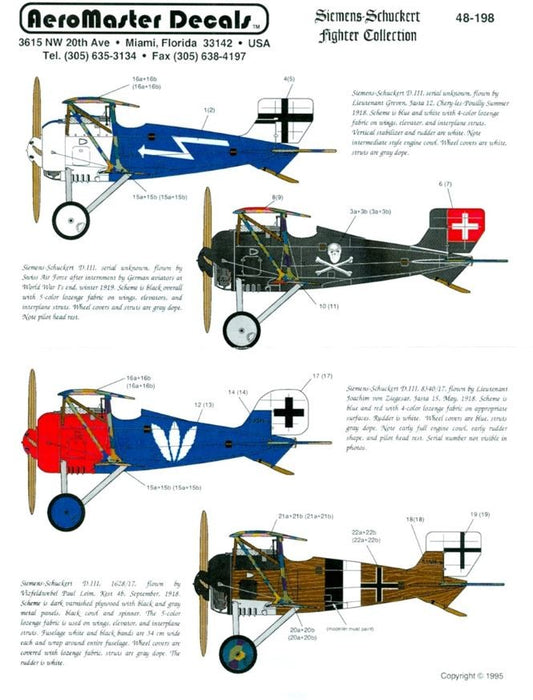 Aeromaster [AM48-198] Siemens Schuckert fighter collection, 1/48