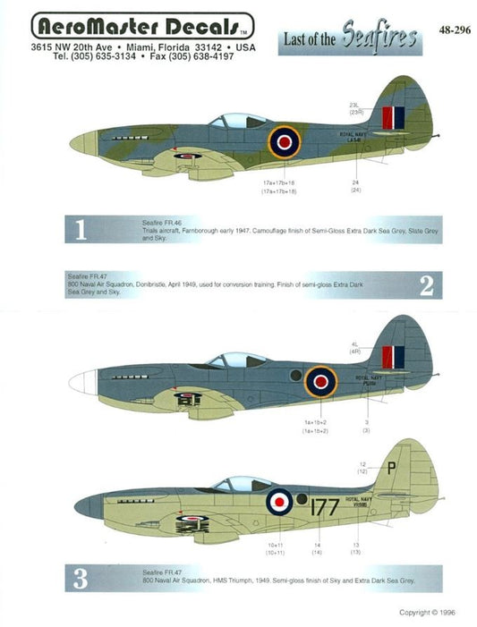 Aeromaster [AM48-296] Last of the Spitfires, 1/48