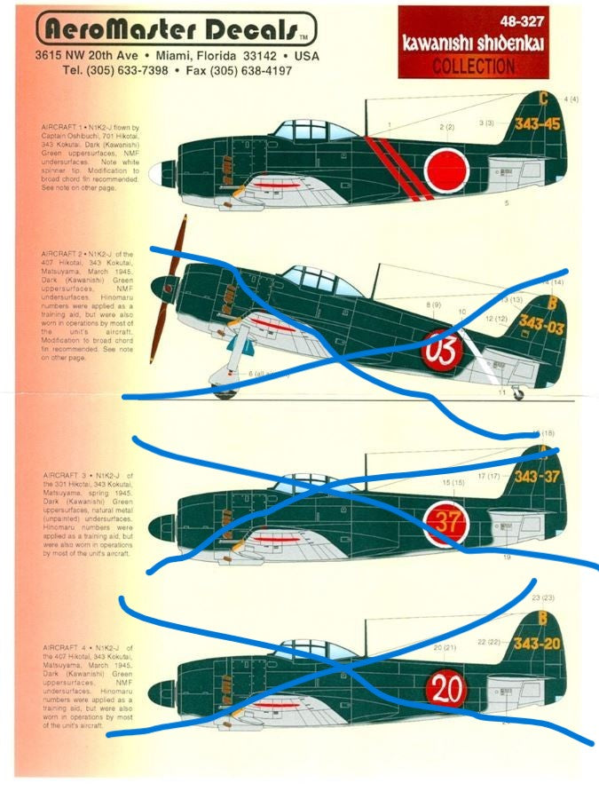 Aeromaster [AM48-327] Kawanashi Shiden Kai collection(PARTIAL), 1/48