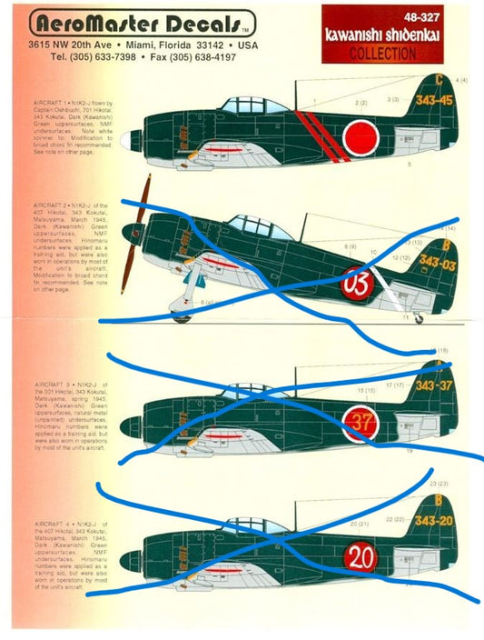 Aeromaster [AM48-327] Kawanashi Shiden Kai collection(PARTIAL), 1/48
