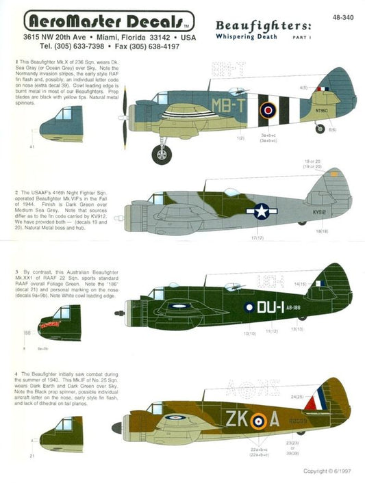 Aeromaster [AM48-340] Beaufighters: Whispering Death - Part 1, 1/48