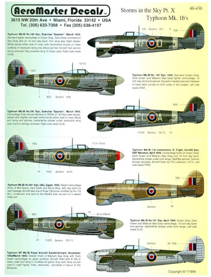 Aeromaster [AM48-436] Storms in the Sky - Part IX, Typhoon Mk.Ib, 1/48