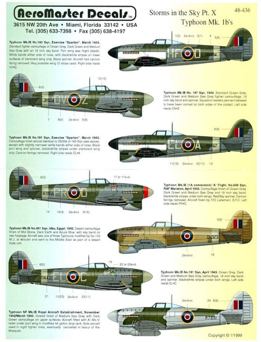 Aeromaster [AM48-436] Storms in the Sky - Part IX, Typhoon Mk.Ib, 1/48