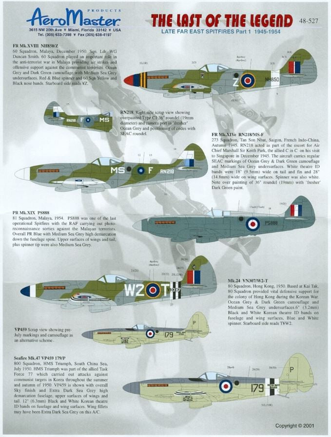 Aeromaster [AM48-527] The Last of the Legends - Late Spitfires - Part 1, 1/48