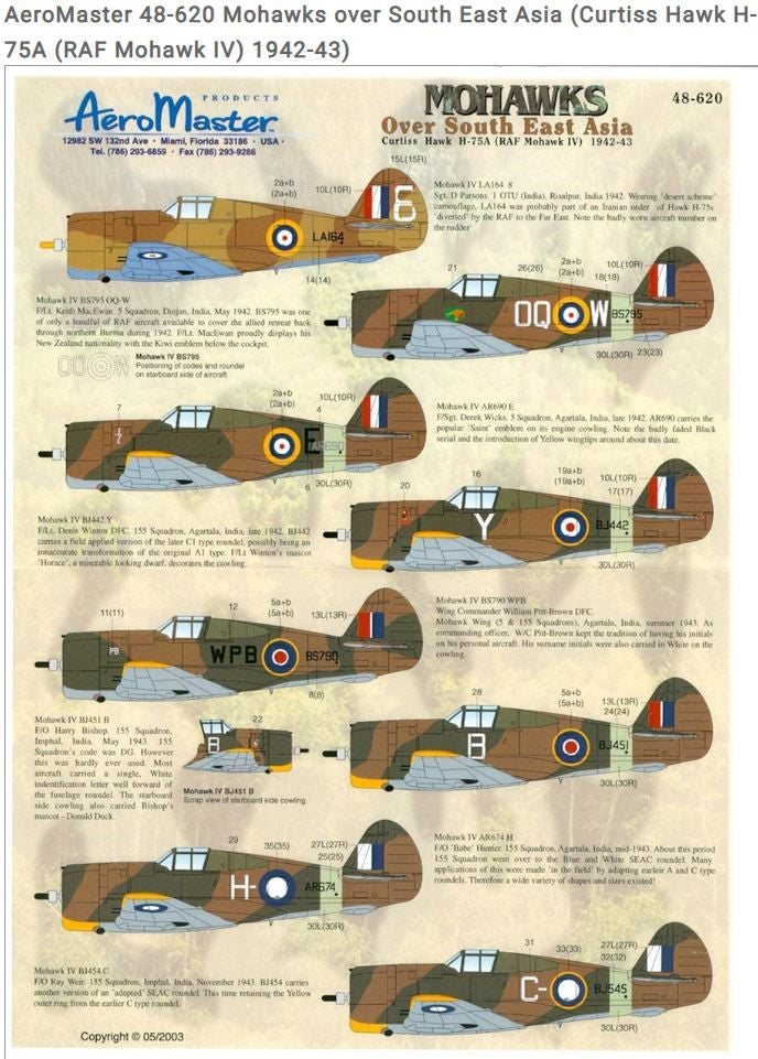 Aeromaster [AM48-620] Mohawks over South East Asia, 1/48