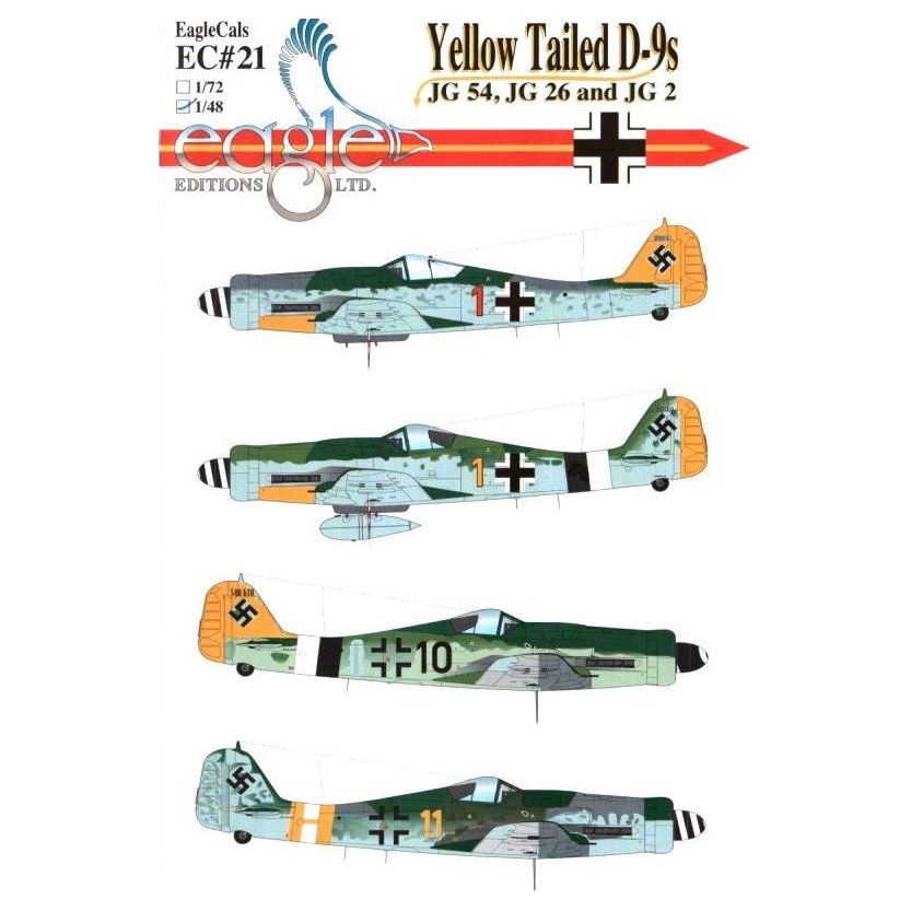 EagleCals [EC-021-48] Yellow Tailed D-9's (Fw-190D-9) of JG.54, JG.26 & JG.2, 1/48