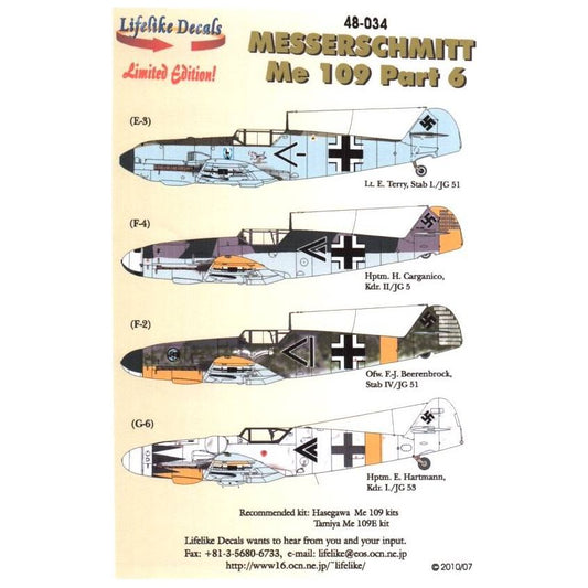 Lifelike [LL48-034] Messerschmitt Bf1-109, part 6, 1/48 ↨