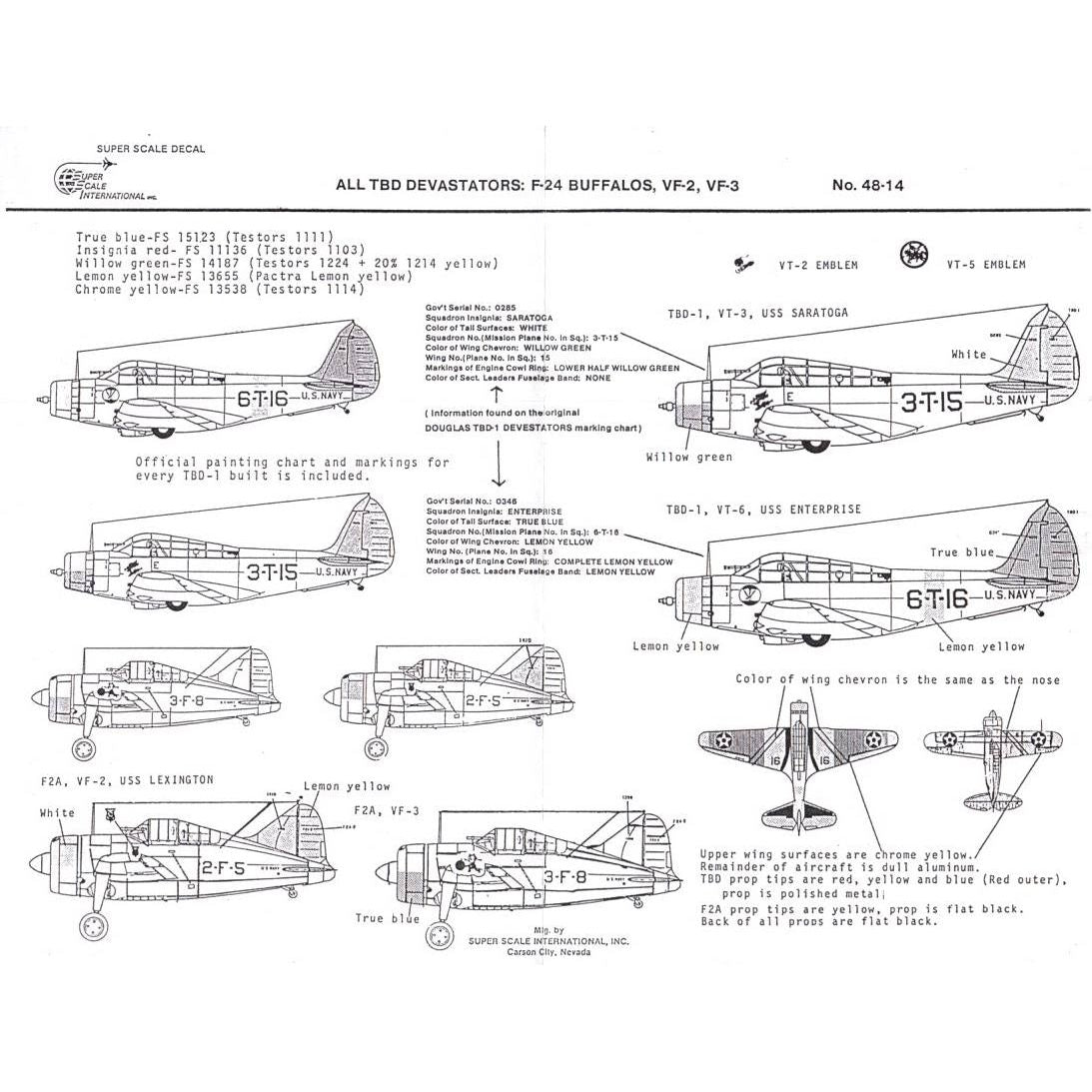 Superscale [MD48-014] TBD Devastator, F2A Buffalo, 1/48