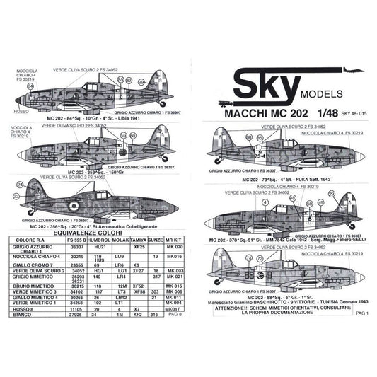 Sky Model [SKY48015] Macchi MC.202, 1/48