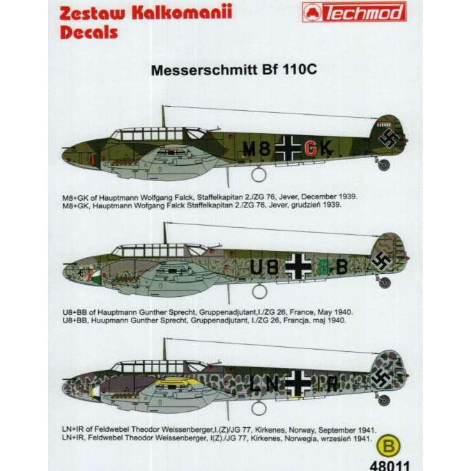 Techmod [48011] Messerschmitt Bf-110C, 1/48