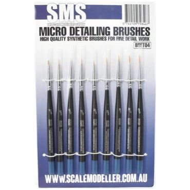 SMS [BSET04] Micro Detailing (paint) Brush Set (Synthetic) 9pc
