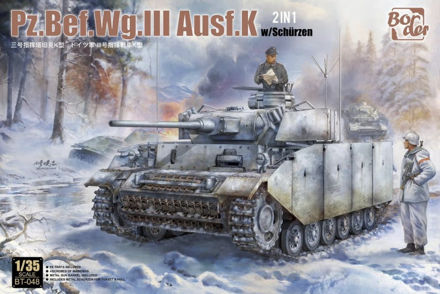 Border Model [BT-048] Panzer-Befehlswagen III Ausf. K 2in1 w/ Schürzen, 1/35**